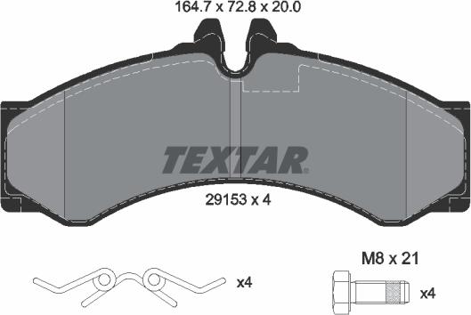Textar 2915301 - Brake Pad Set, disc brake onlydrive.pro