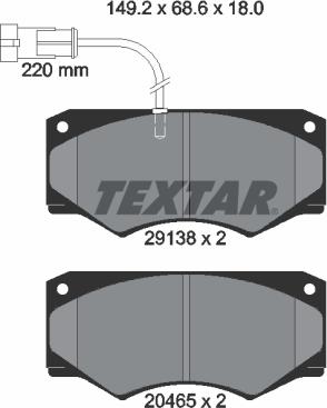 Textar 2913801 - Bremžu uzliku kompl., Disku bremzes onlydrive.pro