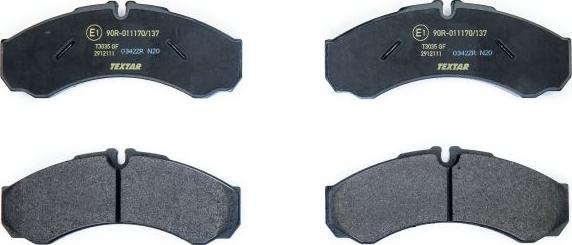 Textar 2912111 - Brake Pad Set, disc brake onlydrive.pro