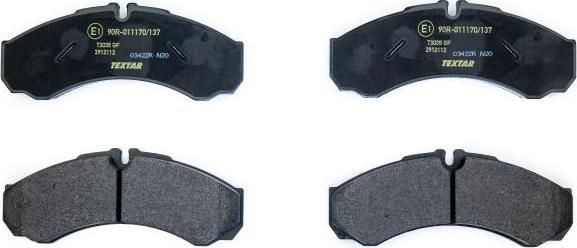 Textar 2912112 - Brake Pad Set, disc brake onlydrive.pro