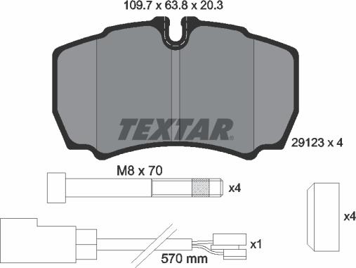 Textar 2912307 - Brake Pad Set, disc brake onlydrive.pro