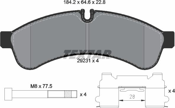 Textar 2923101 - Brake Pad Set, disc brake onlydrive.pro