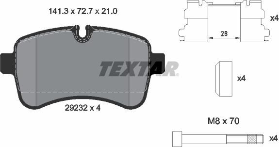 Textar 2923201 - Brake Pad Set, disc brake onlydrive.pro