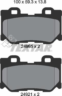 Textar 2499501 - Piduriklotsi komplekt,ketaspidur onlydrive.pro