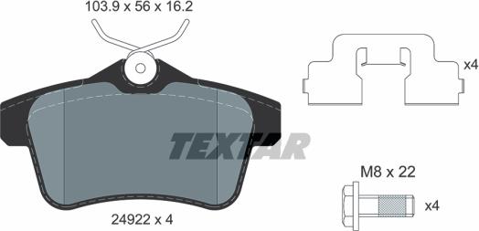 Textar 2492204 - Brake Pad Set, disc brake onlydrive.pro