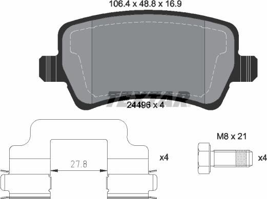 Textar 2449601 - Piduriklotsi komplekt,ketaspidur onlydrive.pro