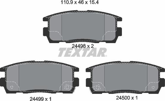 Textar 2449801 - Bremžu uzliku kompl., Disku bremzes onlydrive.pro