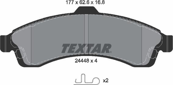 Textar 2444801 - Jarrupala, levyjarru onlydrive.pro