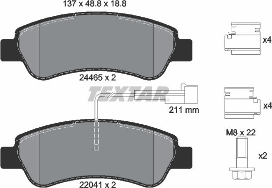 Textar 2446503 - Brake Pad Set, disc brake onlydrive.pro