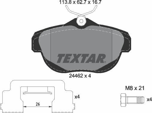 Textar 2446201 - Brake Pad Set, disc brake onlydrive.pro