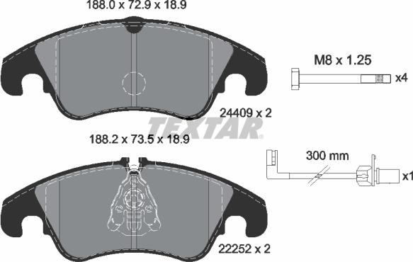 Textar 2440903 - Brake Pad Set, disc brake onlydrive.pro