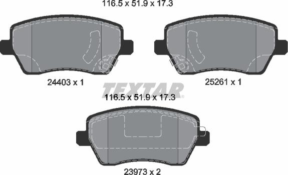 Textar 2440301 - Brake Pad Set, disc brake onlydrive.pro