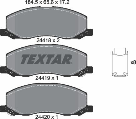 Textar 2441801 - Brake Pad Set, disc brake onlydrive.pro