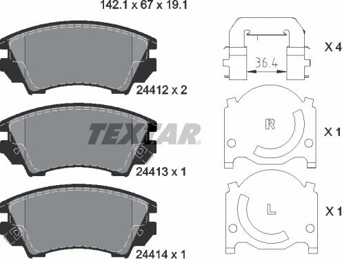 Textar 2441201 - Brake Pad Set, disc brake onlydrive.pro