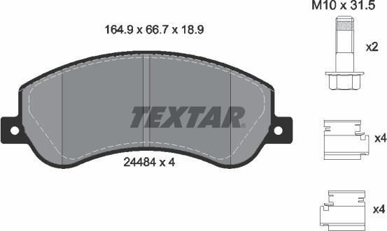 Textar 2448404 - Stabdžių trinkelių rinkinys, diskinis stabdys onlydrive.pro