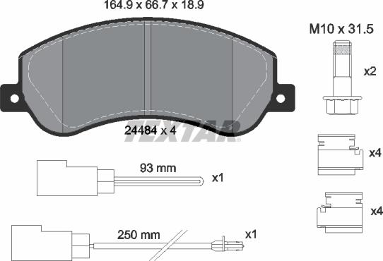 Textar 2448401 - Stabdžių trinkelių rinkinys, diskinis stabdys onlydrive.pro