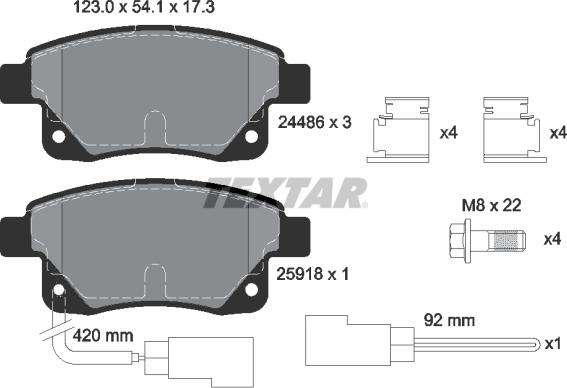 Textar 2448601 - Piduriklotsi komplekt,ketaspidur onlydrive.pro