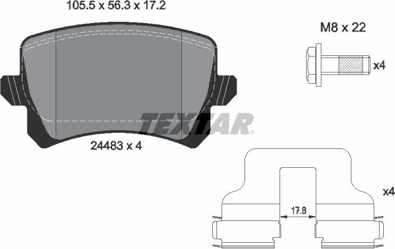 Textar 2448301 - Brake Pad Set, disc brake onlydrive.pro