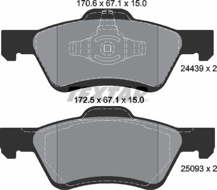 Textar 2443901 - Brake Pad Set, disc brake onlydrive.pro