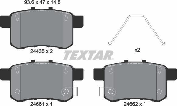 Textar 2443501 - Brake Pad Set, disc brake onlydrive.pro