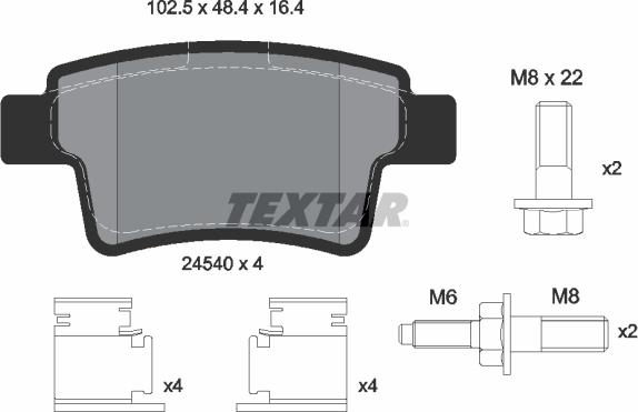 Textar 2454001 - Brake Pad Set, disc brake onlydrive.pro