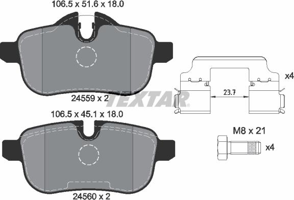 Textar 2455901 - Brake Pad Set, disc brake onlydrive.pro