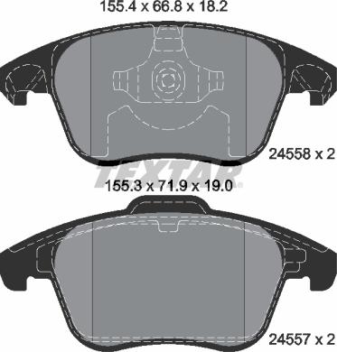 Textar 2455801 - Piduriklotsi komplekt,ketaspidur onlydrive.pro