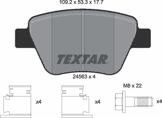 Textar 2456301 - Тормозные колодки, дисковые, комплект onlydrive.pro