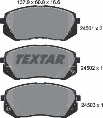 Textar 2450101 - Тормозные колодки, дисковые, комплект onlydrive.pro