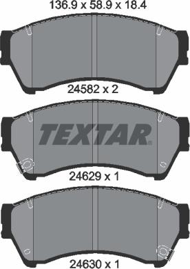 Textar 2458202 - Brake Pad Set, disc brake onlydrive.pro