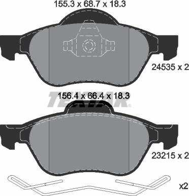 Textar 2453501 - Brake Pad Set, disc brake onlydrive.pro