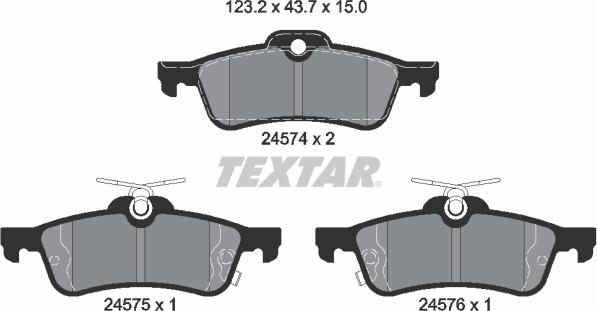 Textar 2457401 - Stabdžių trinkelių rinkinys, diskinis stabdys onlydrive.pro