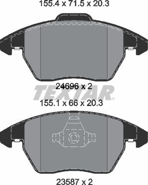 Textar 2469601 - Brake Pad Set, disc brake onlydrive.pro