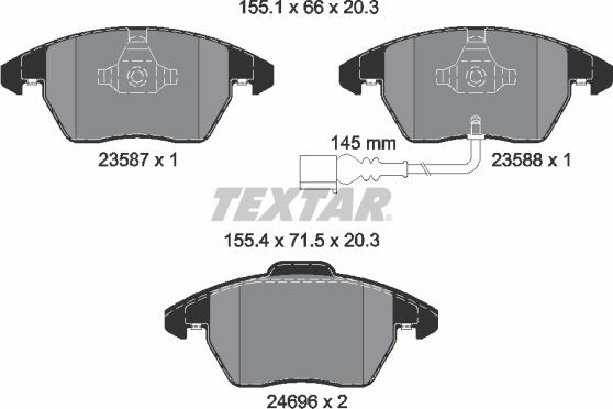 Textar 2469602 - Brake Pad Set, disc brake onlydrive.pro