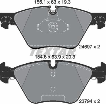 Textar 2469701 - Brake Pad Set, disc brake onlydrive.pro