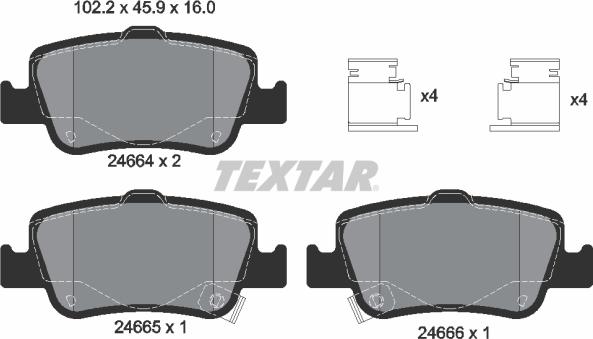 Textar 2466401 - Brake Pad Set, disc brake onlydrive.pro