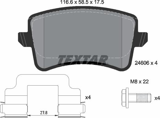 Textar 2460601 - Brake Pad Set, disc brake onlydrive.pro