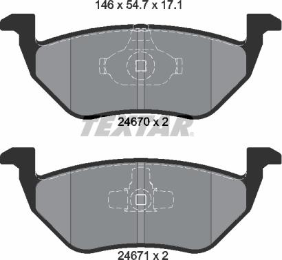 Textar 2467001 - Brake Pad Set, disc brake onlydrive.pro