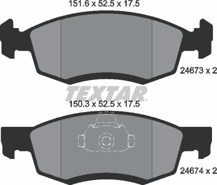 Textar 2467301 - Piduriklotsi komplekt,ketaspidur onlydrive.pro