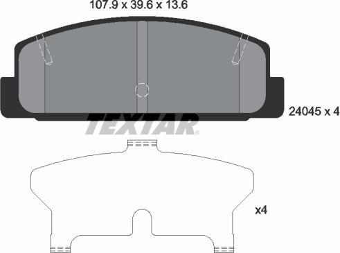 Textar 2404501 - Brake Pad Set, disc brake onlydrive.pro