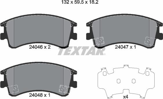 Textar 2404601 - Brake Pad Set, disc brake onlydrive.pro