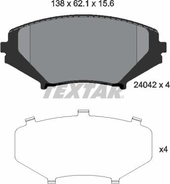 Textar 2404201 - Brake Pad Set, disc brake onlydrive.pro