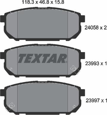 Textar 2405801 - Piduriklotsi komplekt,ketaspidur onlydrive.pro