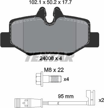 Textar 2400801 - Piduriklotsi komplekt,ketaspidur onlydrive.pro