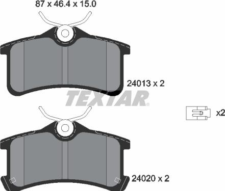 Textar 2401301 - Brake Pad Set, disc brake onlydrive.pro