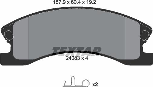 Textar 2408301 - Brake Pad Set, disc brake onlydrive.pro