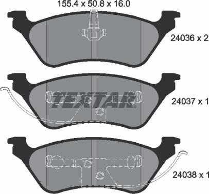 Textar 2403601 - Bremžu uzliku kompl., Disku bremzes onlydrive.pro