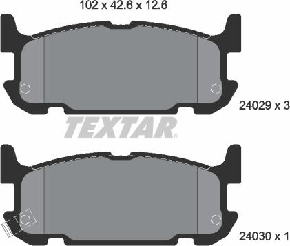 Textar 2402901 - Brake Pad Set, disc brake onlydrive.pro