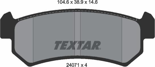 Textar 2407101 - Brake Pad Set, disc brake onlydrive.pro