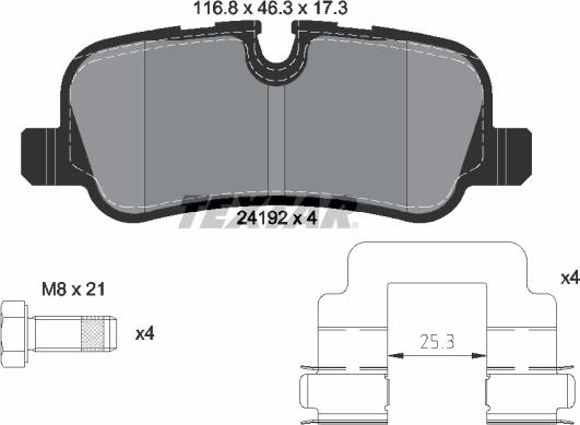 Textar 2419201 - Brake Pad Set, disc brake onlydrive.pro